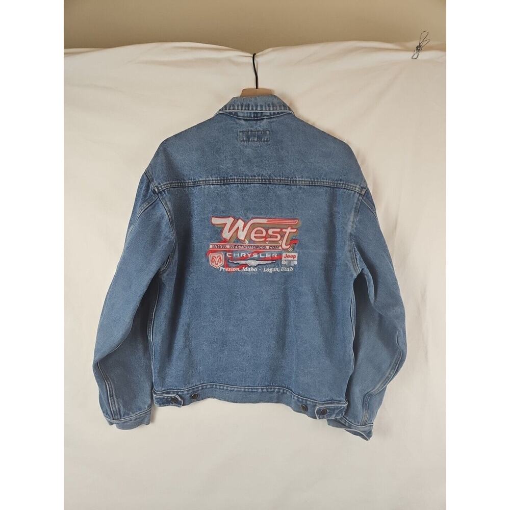 Port Authority Denim Jacket Crysler Jeep‎ West Motorco Automobilia Size M - Picture 4 of 9